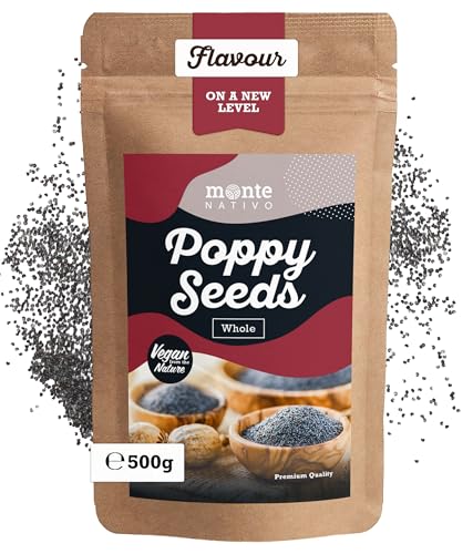 Poppy Seeds Monte Nativo (500g) - Poppy Seeds for Cooking and Baking - Gently dried and aromatic Spices ideal for Cooking and Seasoning
