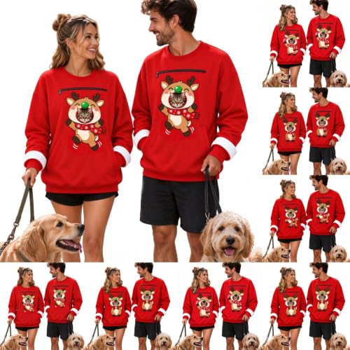 xqnjid Sweatshirt With Cat Pouch Black S Pet Pouch Cute Cat Dog Peeking Graphic Crewneck Long Sleeve Chrismas Holiday Pullover Tops - image 1