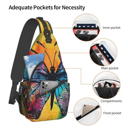 Bolso tipo sling unisex con estampado butterfly tie dye miniatura 4