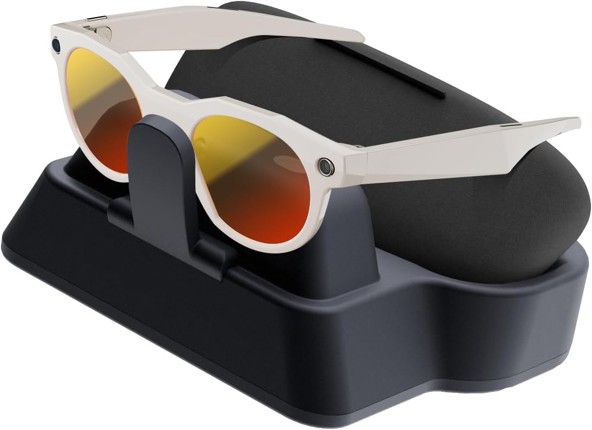 Charging Dock and Organizer Compatible with Meta Al Glasses - Simultaneously Charges Glasses and The Battery Case