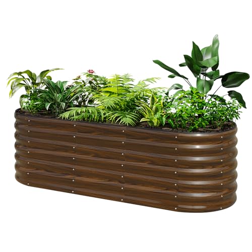 SnugNiture Galvanized Steel Raised Garden Bed Kit - 6x2x2 ft Large Metal Planter Box for Vegetables Flowers Herbs | Easy Assembly Open Bottom Design