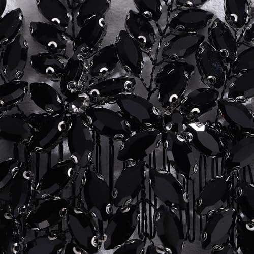 Peine negro con cristales para cabello miniatura 5