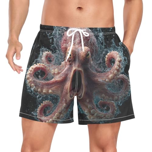Bañador para hombre de pulpos divertidos en 3D con tejido quick dry