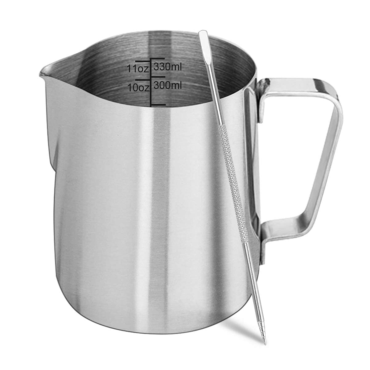 Milk Frothing Pitcher, Stainless Steel Creamer Frothing Pitcher, Perfect for Espresso Machines, Milk Frothers, Latte Art 12 oz (350 ml)