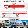 Tevlaphee Steering Wheel Lock Twin Bar, Steering Lock, Car Steering Wheel Locks, Car Lock Anti-Theft Device, High Visibility, Heavy Duty, Universal Fit, Adjustable Length,3 Keys(Red) #2