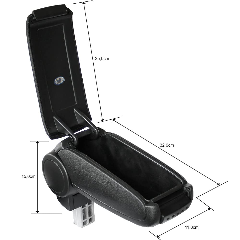 Recambo Mittelarmlehne Armauflage mit Fach kompatibel für VW Caddy III | Typ 2K 2C | BJ 2004-2015