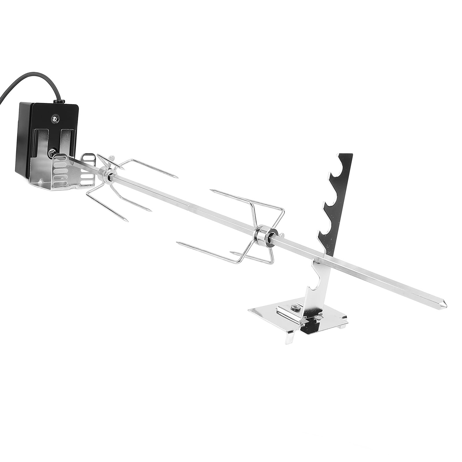 Asixxsix Zestaw do grilla rożenowego, wodoodporny, ze stali nierdzewnej, z przełącznikiem, obrotowy rożen ze stabilnym silnikiem, o udźwigu 15 kg, do użytku domowego (Wtyczka UE 220 V)