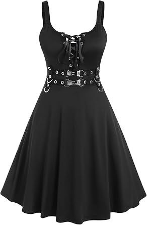 ROSE GAL Womens Plus Size Dresses Sleeveless Wrap Gothic Vintage 50S Spaghtti Strap Swing Maxi Dress