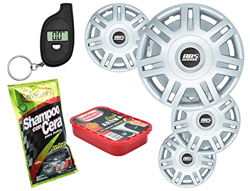 Llantas, Automotive Parts and Accessories XAZ Juego DE Tapones RIN 13 Pointer Gris,CALIBRADOR DE Aire Digital Y UN AROMANTIZANTE Gratis
