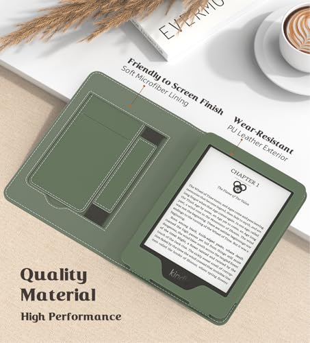 Image of MoKo Case for All-New 6 inch Kindle(11th Generation, 2024 /2022 Release) /(10th /8th Gen, 2019 /2016), Ultra Lightweight PU Shell Cover with Auto Wake /Sleep for Kindle 2024, Celadon