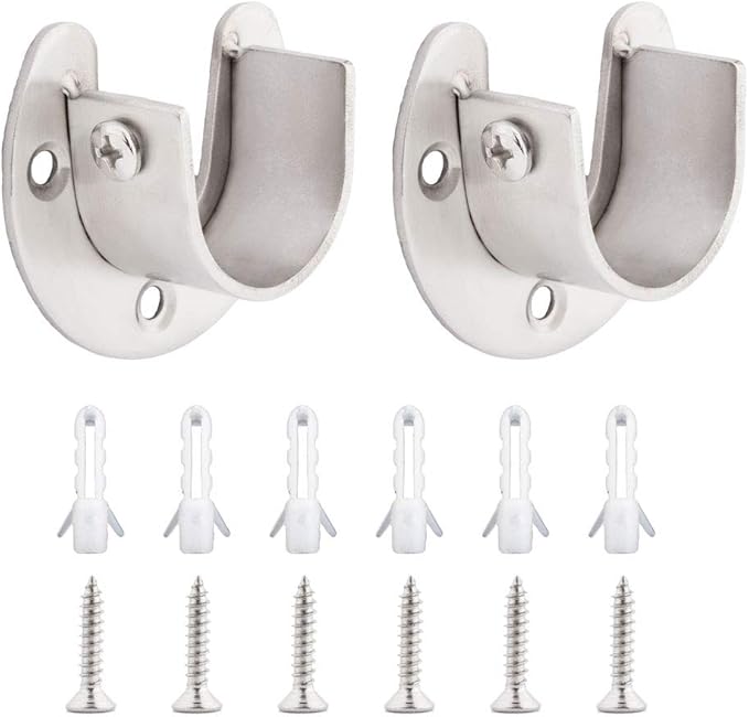 ULIFESTAR Stainless Steel Closet Rod Holder, Shower Curtain