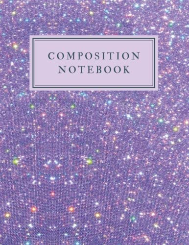 Light Purple Glitter Notebook: Large Sparkle Glitter School or Academic Notebook for Girls and Women & men - Light Glitter Rule Lined110 Pages 8.5