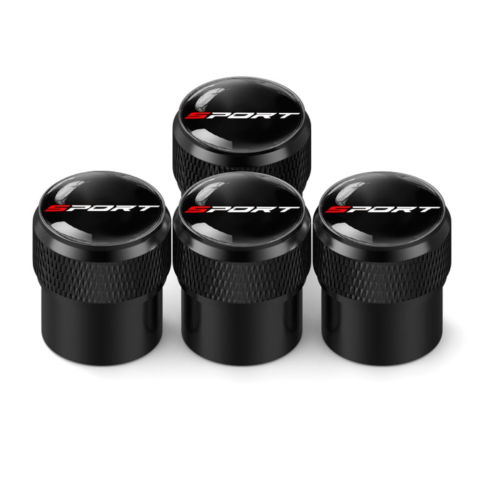 WENINETIES Aluminium Car Valve Caps for Citroen C4L C5 C6 C8 C-ELYSEE VTS C-Crosser Jumpy Nemo Picasso, 4Pcs Tyre Dust Covers Waterproof Anti-Leak Dustproof Wheel Protection,Black-C