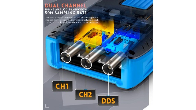 Image of 3 in 1 Channel Oscilloscope MultimeterGenerator, 2.8 Inch HD LCD Display, Handheld Design