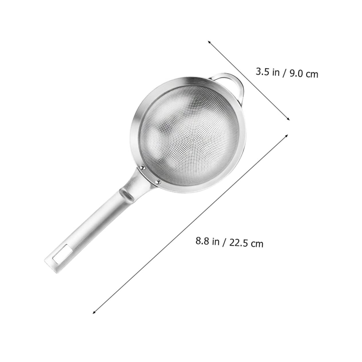 Juego de colador de Acero Inoxidable de 2 Piezas con colador de Malla Fina y cucharón - Plata