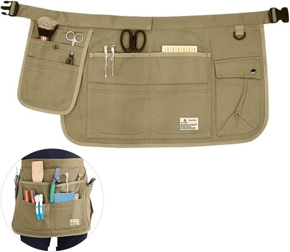 Canvas 9 Pockets Waist Apron Adjustable Hair Tool Organizer Makeup Barber Stylist Apron Portable Hairdresser Salon Bag