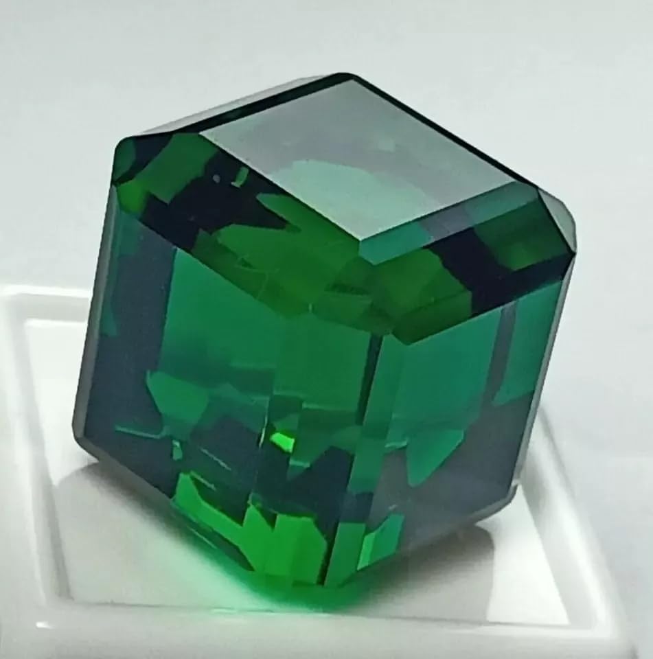 Certified 92.15 Ct Natural Tsavorite Green Garnet Cube Cut Loose Gemstone