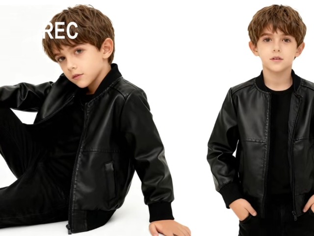 Chaqueta de cuero estilo años 50 para niños miniatura 7