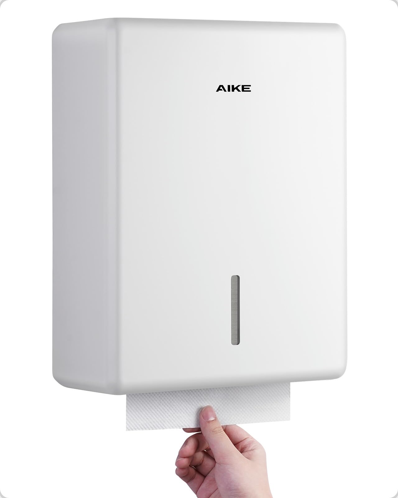 AIKE Verbreiterter Papierhandtuchspender, 400-Blatt Wandmontage Für H2, H3, Z/V/C-Falz & Multi-Falz (für Größe ≤25,2 * 11,5cm), AK5302H