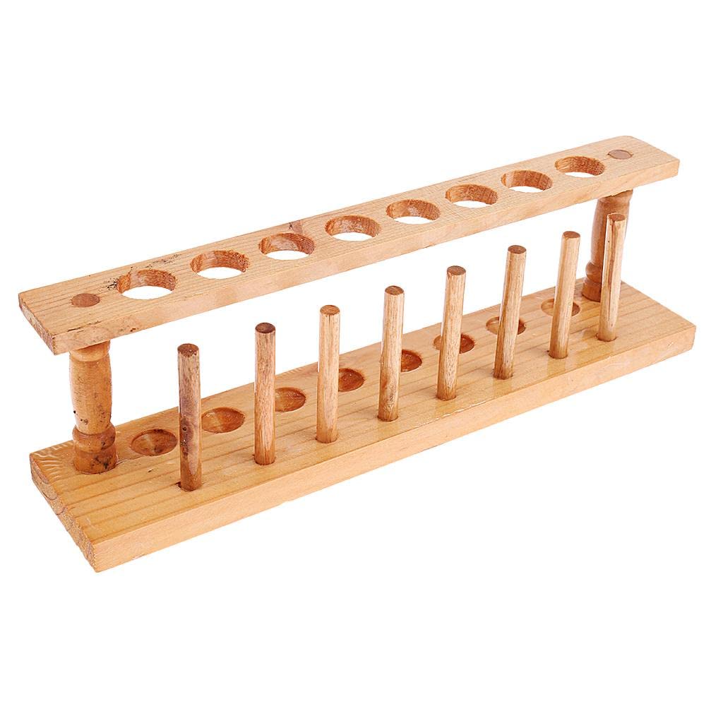 Lab Wooden Test Tube Storage Holder Bracket Rack With Stand Sticks 8 Holes-image-35