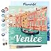 Produktbild Figured'Art Mini Malen Nach Zahlen Erwachsene Mit Rahmen 20x20cm Kleines Format - Reiseplakat Venedig - Paint by Numbers Basteln DIY Bastelset Leinwand gespannt auf Holzrahmen