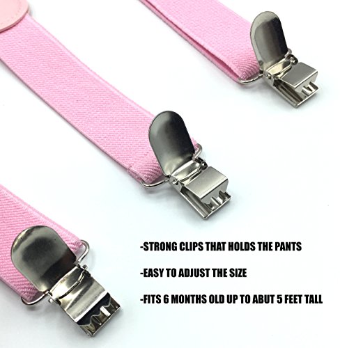 Image of Trilece Kids Boys Suspenders - Adjustable Elastic Y Back and Strong Clips - Various Solid Colors