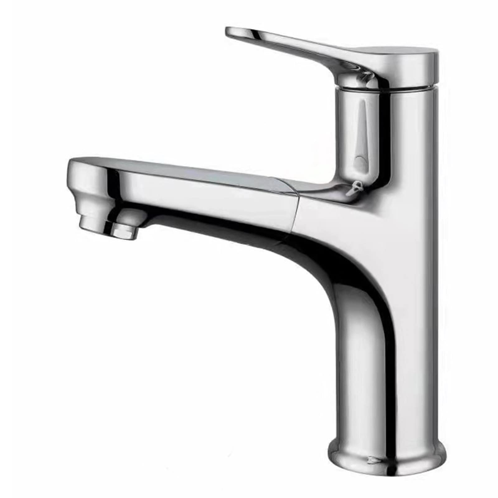 Mitigeur d'évier de cuisine extractible chromé et noir eau chaude et froide