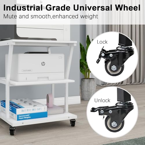 Image of Natwind 3 Tier Printer Stand, 24''x24'',for Large Heavy Printers, White