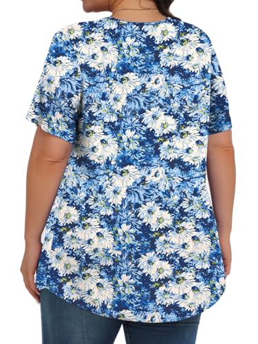 Image of Tencede Womens Plus Size Tops Tunic Short Sleeve Crew Neck Shirts Casual Soft Blouse 1X-5X
