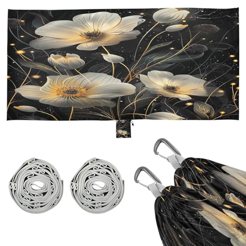 Kigai Beauty Flower Camping Hammock Durable & Portable Travel Hammock Holds 330lbs with Tree Strapsm, Pocket, Camping Accessories