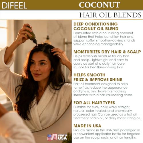 Image of Difeel Coconut Hair Oil Blend 7.1 Ounce ounce