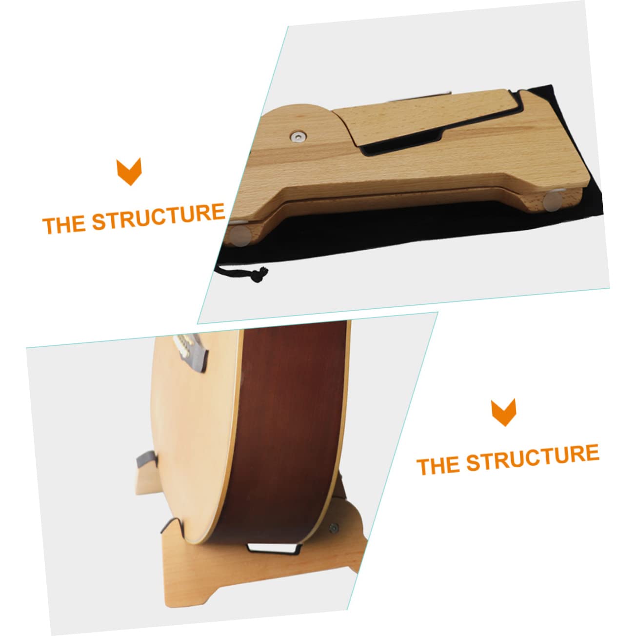 VICASKY Supporto di Chitarra per Leggero Legno in Pieghevole e Staccabile Basso e Violino , per Casa e Negozio Strumenti Musicali