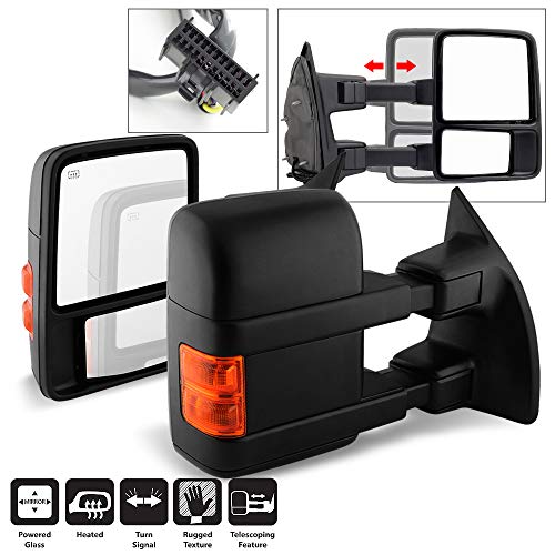 ACANII - For 2008-2016 Ford F250 F350 Super Duty Telescoping Power Heated w Turn Signal Towing Side Mirrors Left+Right