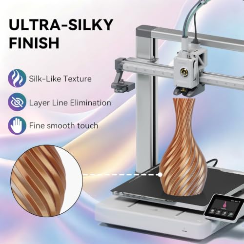Image of Kingroon PLA Filament, Multicolor Silk PLA Filament, Tri Color 3D Printer Filament, 1.75 mm, Dimensional Accuracy + /- 0.03 mm, 1kg Spool(2.2lbs), Gold Silver Copper