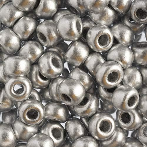Preciosa Czech Seed Beads 32/0 (8mm) Silver - 250g Bulk Bag Beads for Jewelry Making and Crafts