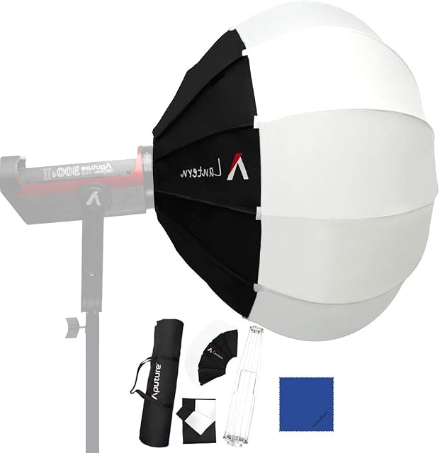 Aputure Lantern Softbox Soft Light Barndoors/Modifier for Aputure 120D 120T 120D Mark II 120T 300D 300D Mark II anand Other Bowens Mount Light, Run-and-gun Light Soft Diffuser