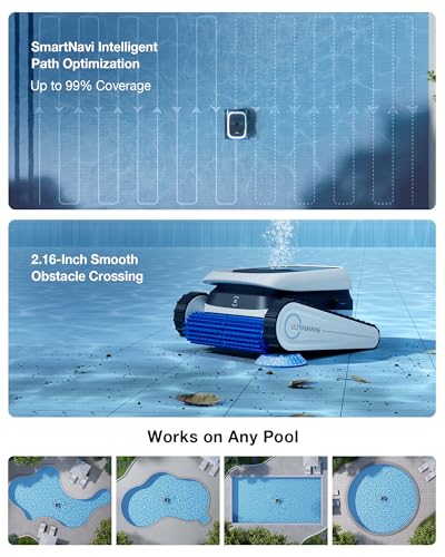 Image of ECOVACS Ultramarine P1 Cordless Robotic Pool Vacuum for Inground & Above Ground Pools, 180 Min Runtime, Smart Navigation, App Control Pool Vacuum for Floor, Wall & Slope, Cleaning Up to 1937 sq ft