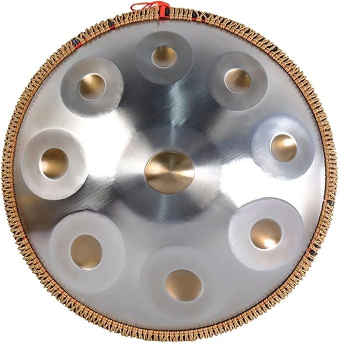 Bęben handpan, instrument do medytacji Handpan 440Hz/432Hz D-moll, profesjonalny bęben ręczny, prezent, stalowy bęben handpan z torbą transportową i statywem(440Hz,9 Notes)