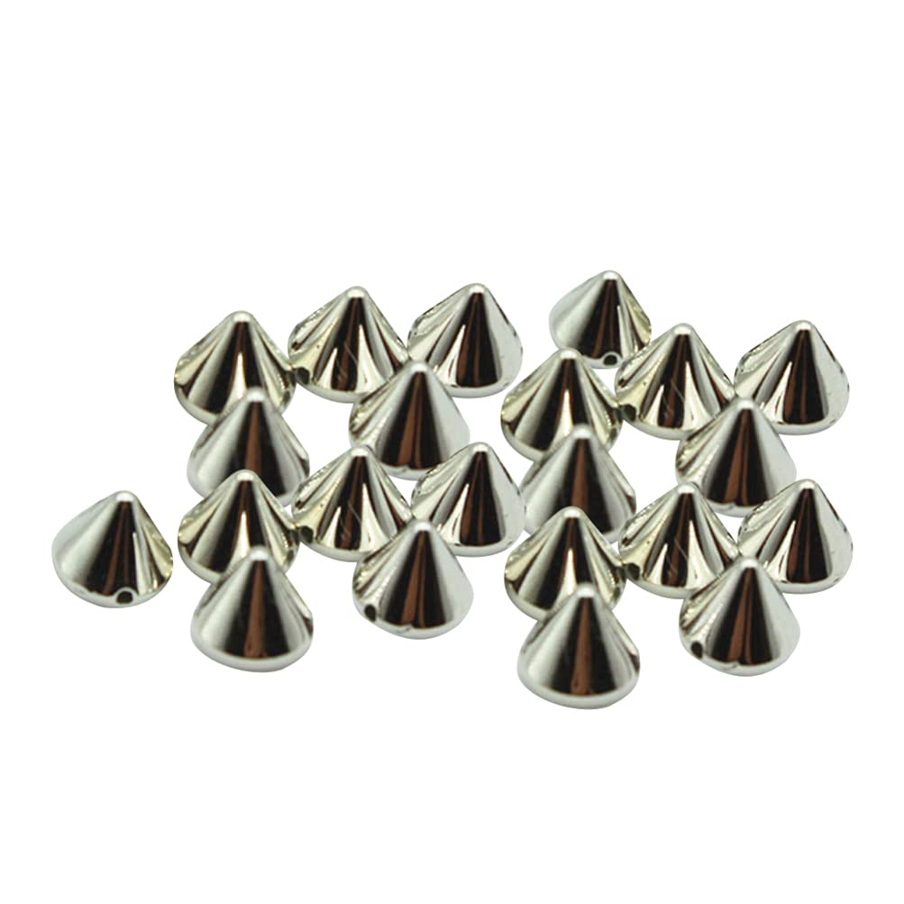 100pcs Cone Spike Studs Shoes Bags Purse Rivets Leathercraft Rivets for DIY Clothing Leather Craft Jewelry Accessary Silver
