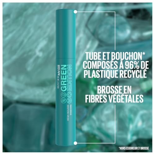 Maybelline New York Mascara Volume Enrichi en Beurre de Karité Brosse en Fibres Végétales Edition Mega Mousse Teinte : Brownish 03 - vue 6