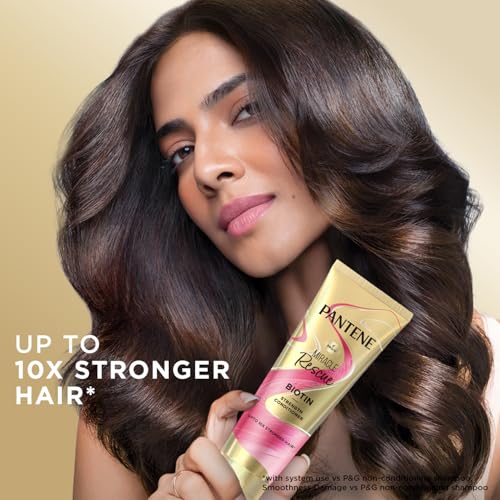 Image of Pantene Miracle Rescue Biotin Strength Conditioner | 10x Stronger Hair | Lightweight, smooth | Suitable for all hair types | 80ml