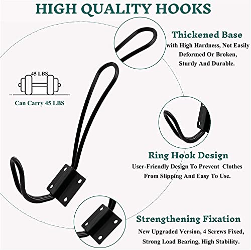 Rustic-Entryway-Hooks-12-Pack-Farmhouse-Hooks-with-Metal-Screws-Included-Black-Decorative-Wall-Mounted-Rustic-Coat-Hooks-Rack-Double-Vintage-Organizer-Hanging-Wire-Hook-Clothes-Hanger Rustic Entryway Hooks 12 Pack Farmhouse Hooks with Metal Screws Included Black Decorative Wall Mounted Rustic Coat Hooks Rack Double Vintage Organizer Hanging Wire Hook Clothes Hanger