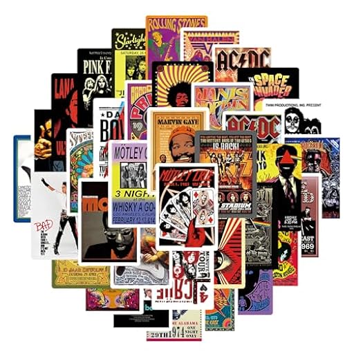 YUZHEDM Posters Para Pared Pegatinas 50 Hojas 4,6 X 6,5 cm, Autoadhesivas Poster en la Parte Posterior, Pegatinas Estilo MúSica Rock Adecuadas Para Dormitorios, Salas de Estudio, Pasillos | Ya disponible en tu tienda friki favorita! En mundofriki.es!