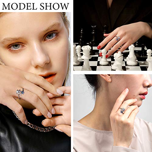 Adjustable Zodiac Sign Ring 925 Sterling Silver Fine Jewelry Gifts Rainbow Mystic Topaz Zirconia 12 Constellation Ring Astrology Cute Scorpio Ring Celestial Zodiac Jewelry Birthday for Women Girls2