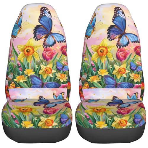 Housses de siège voiture fleur de papillon parfaites pour voyages en famille et SUV