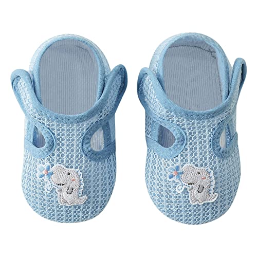 Baby Walking Shoes Cartoon Soft Sole Anti Slip Socks Baby Floor Shoes Baby Walking Socks Canvas Ballet Shoes for Girls (Blue, 7.5 Toddler)
