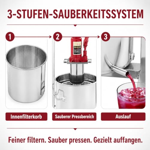 Foto von Manuelle Saftpresse aus Edelstahl mit Hydraulik für Wein Obst