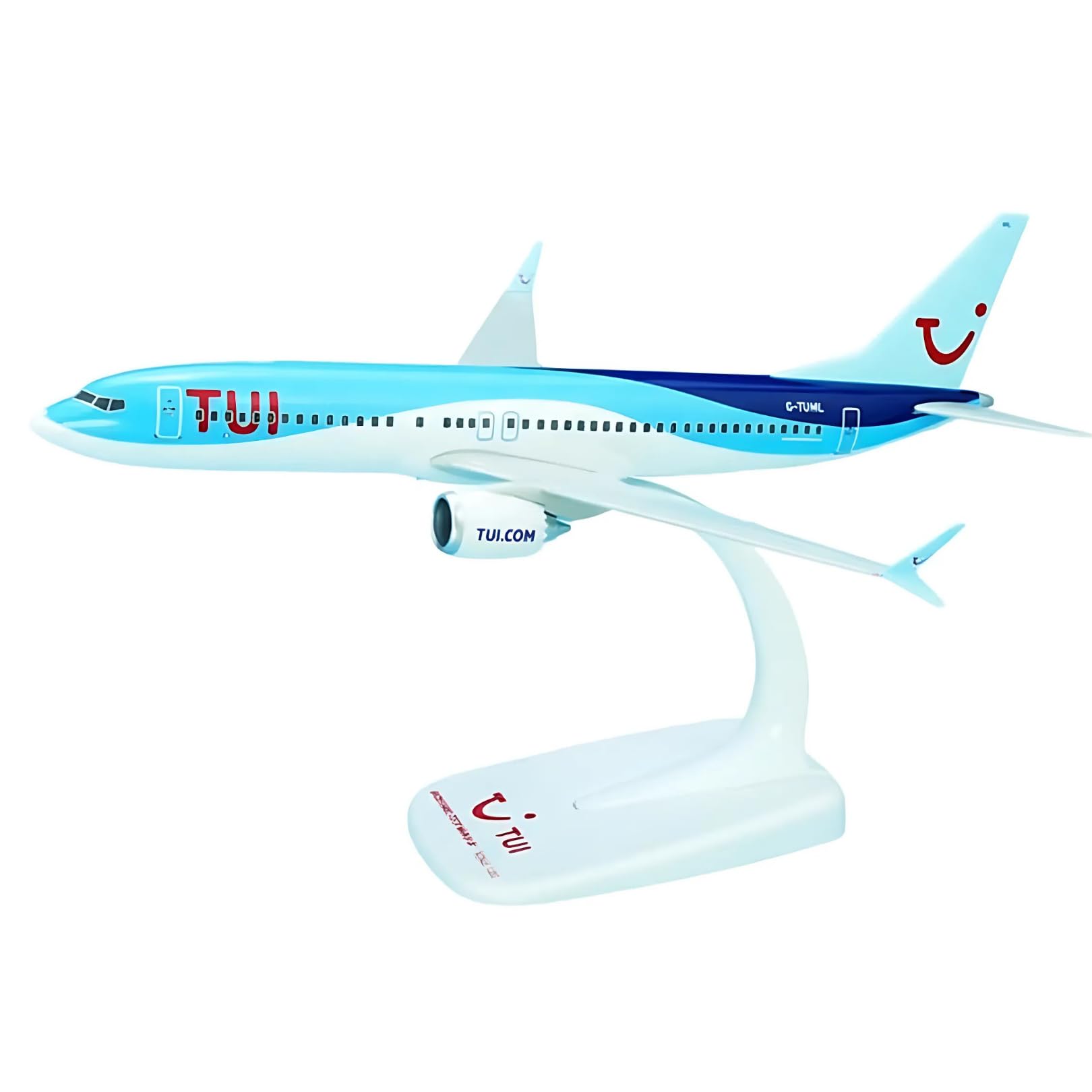 AeroClix Model Airplane TUI Boeing 737 Max 8 'Malta' in 1/200 Scale Plane Model for display with stand, push together Model Aircraft for collectors, 21cm length