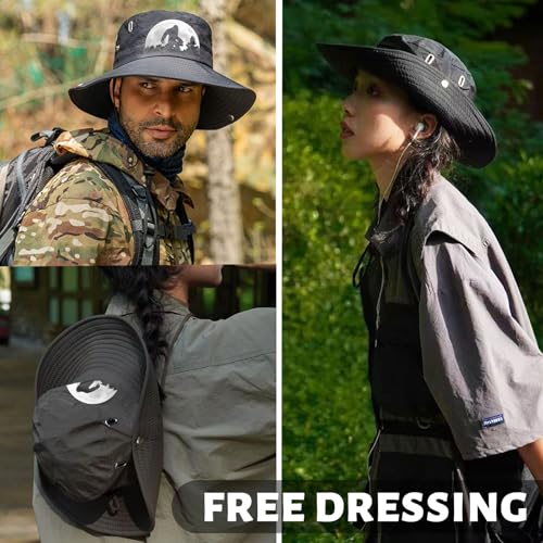 Bucket Hats para hombre sombrero para sol de ala ancha miniatura 6