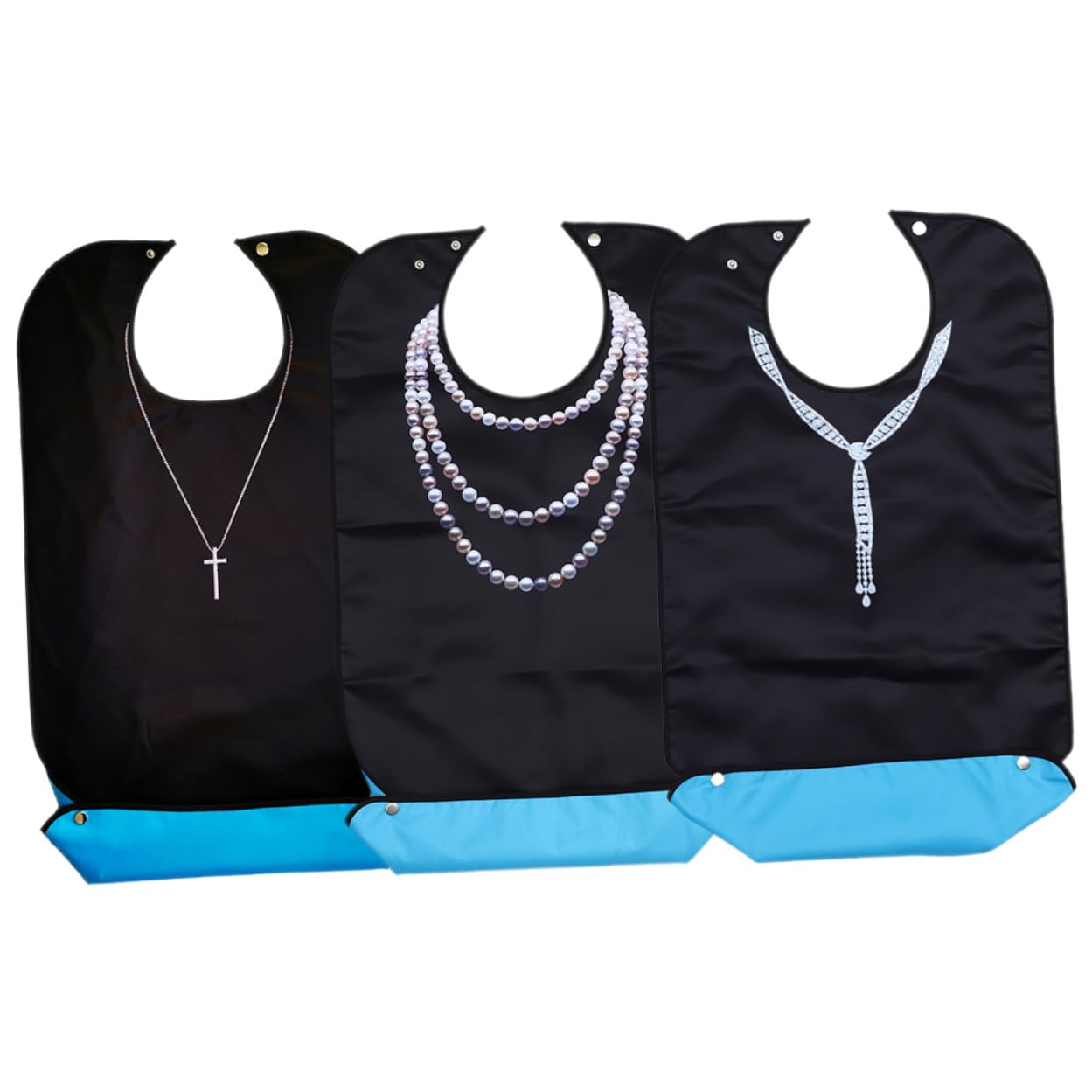 GANAZONO Lätzchen mit Verstellbarem Design aus Polyester 3 Stück-pack und Leichtem Gewicht Kleiderschutz für Erwachsene für Senioren im Haushalt